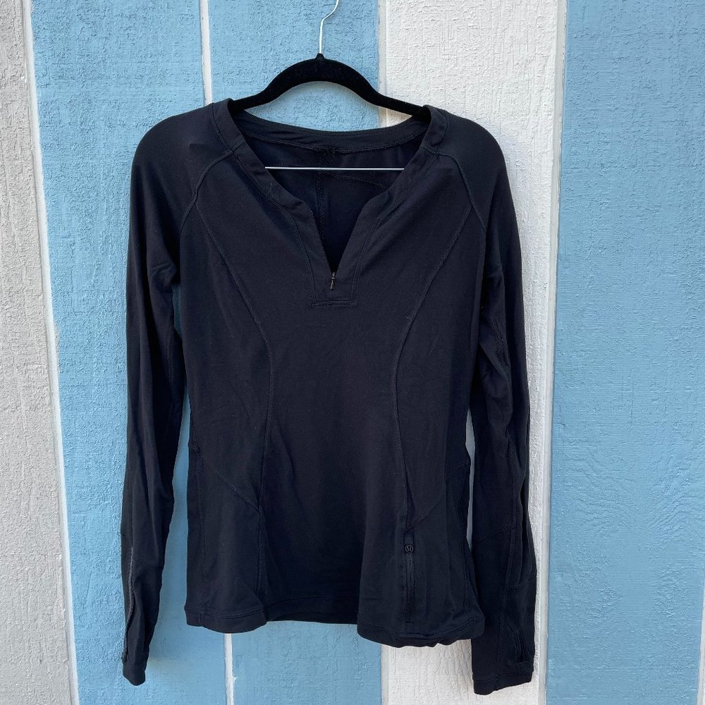 LULULEMON Black Running Shirt Size 6